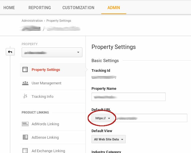 Adjust the new URL in Google Analytics