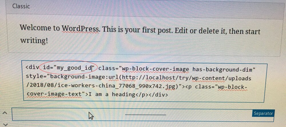 Editing an ID of a block